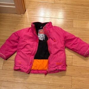 Marker Pink and Orange Kids Puffer Jacket